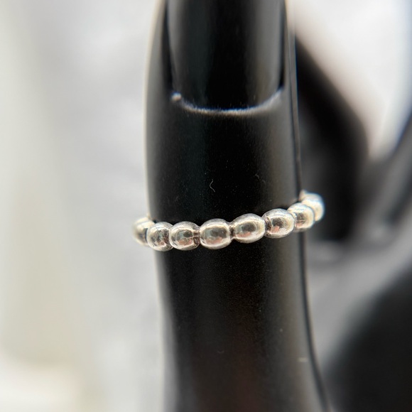 Jewelry - Sterling Silver Beaded Band Ring, 6.75